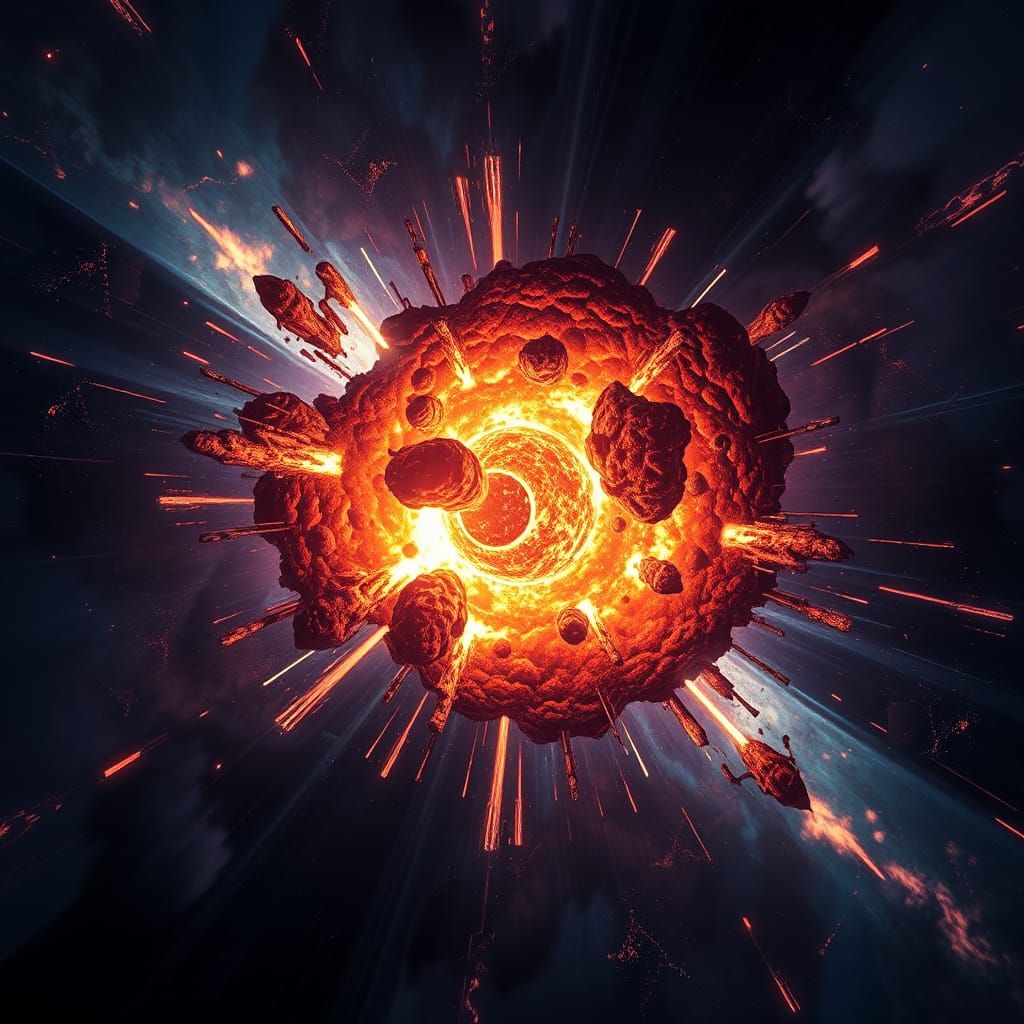 Cataclysmic Supernova in Hyperrealistic Style