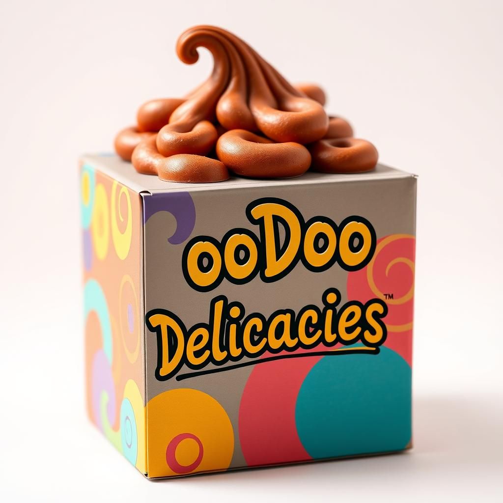 Whimsical DooDoo Delicacies Box in Pop Art Style