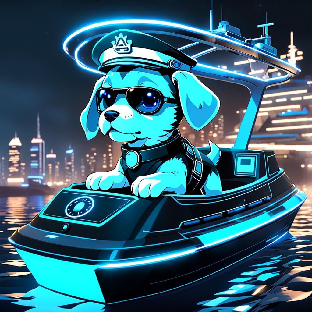 Paws at the Helm: Futuristic Voyage
