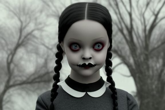 Cute Wednesday Addams Illustration