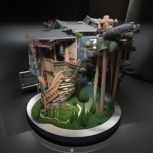 Milky Way Reflection in Glass Box, Photorealistic 8K