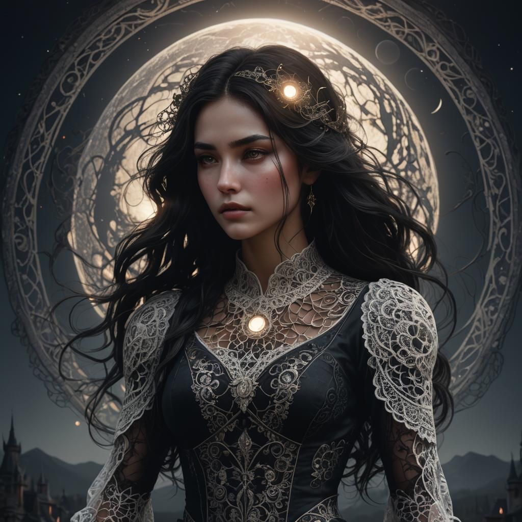 Eclipsing Moon Dark Fantasy Art
