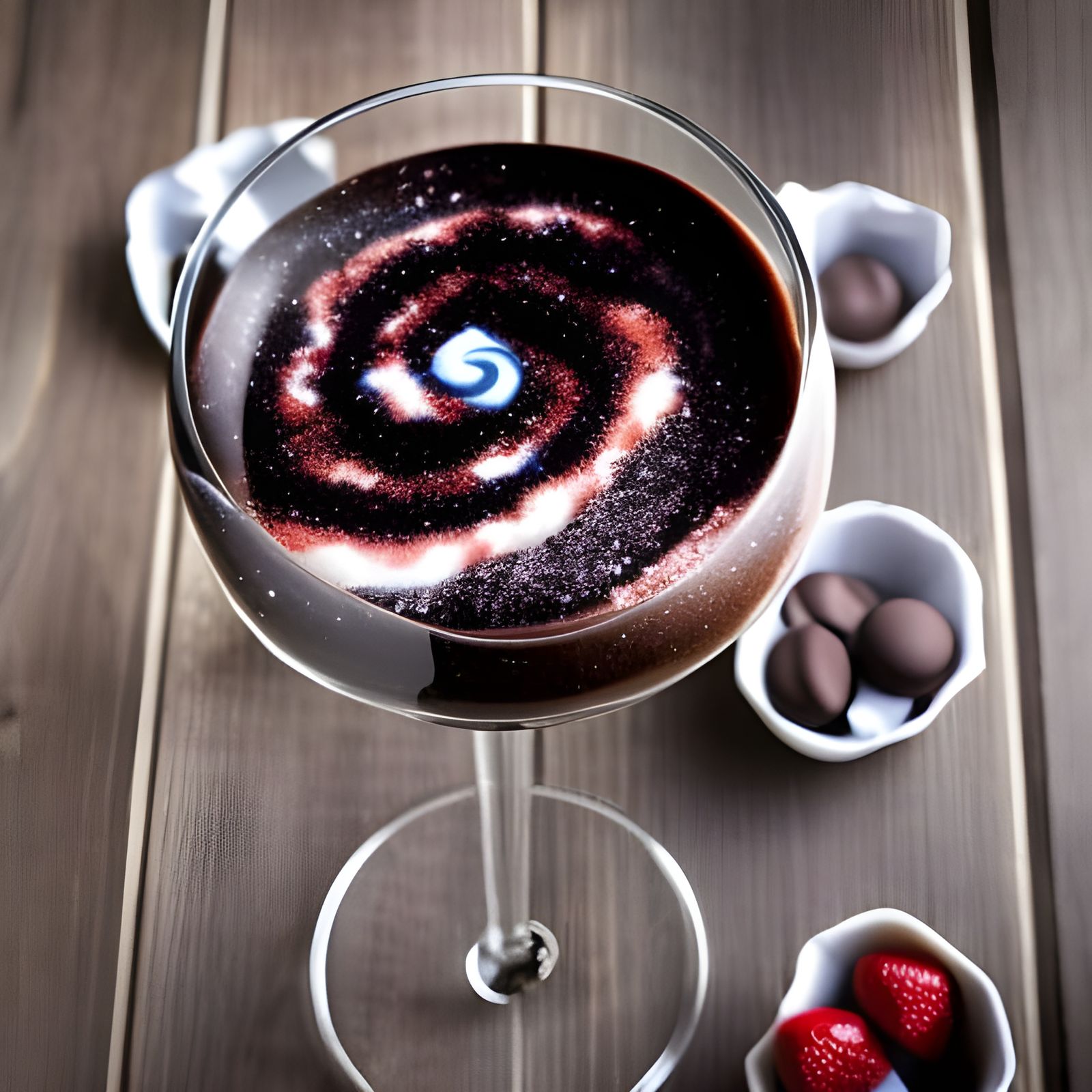 Delicious Galaxy Chocolate Pudding in Glass