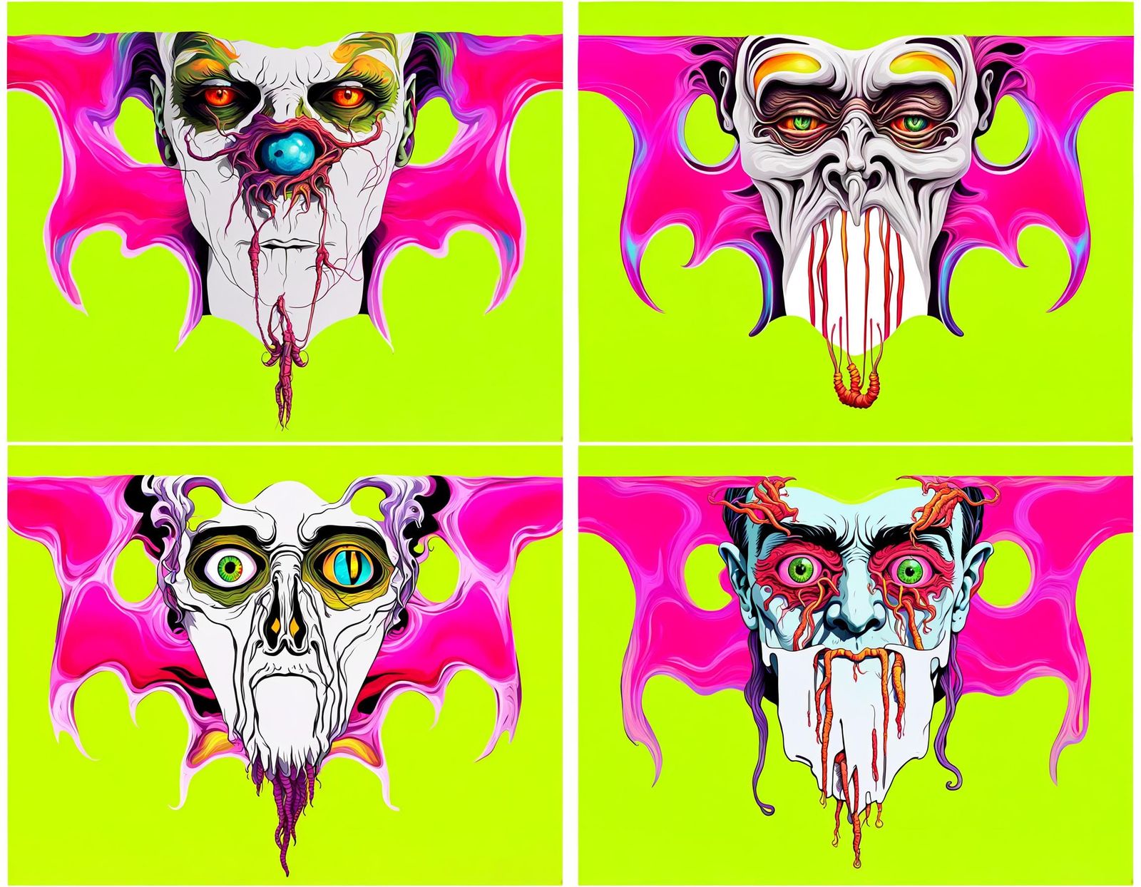 Eldritch Ghostface with Cordyceps in Dali Horror Style