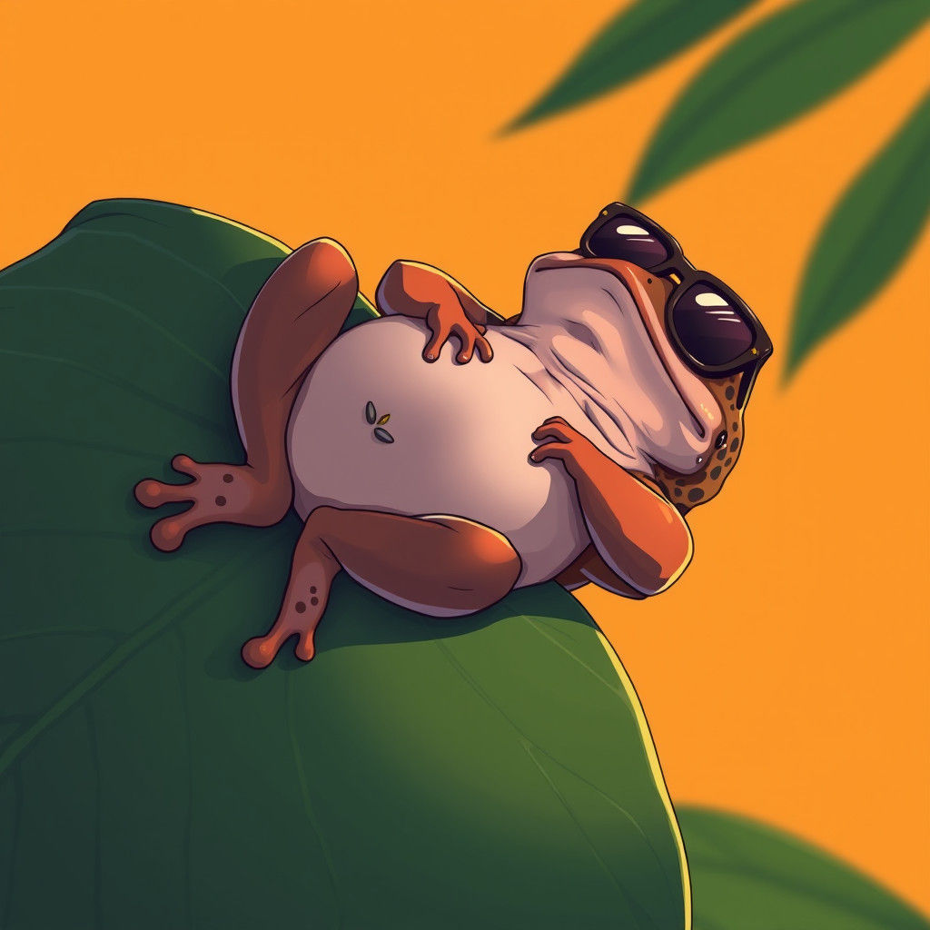 Cool Toad in Sunglasses: Manga-Inspired 2D Art