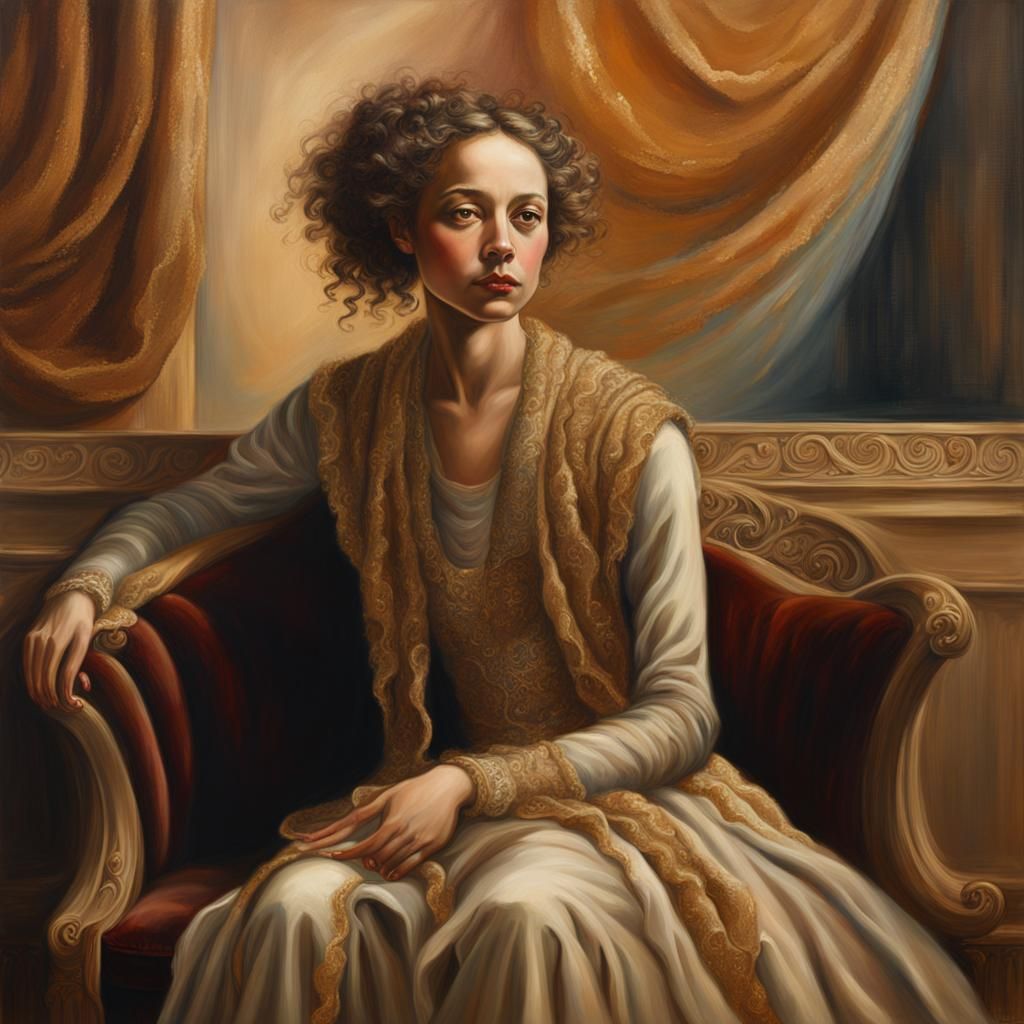 Portrait of Woman in Velvet Room