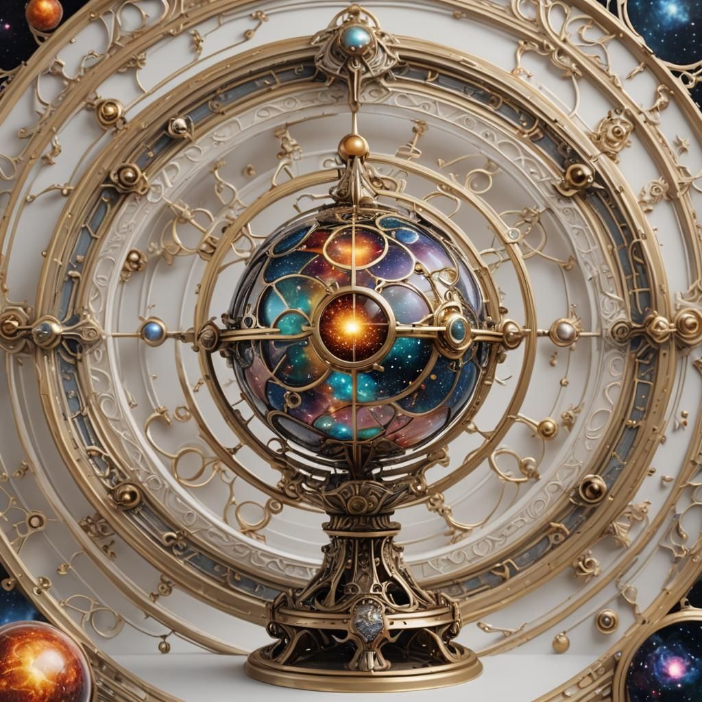 Cosmic Orb with Celtic Stand on White