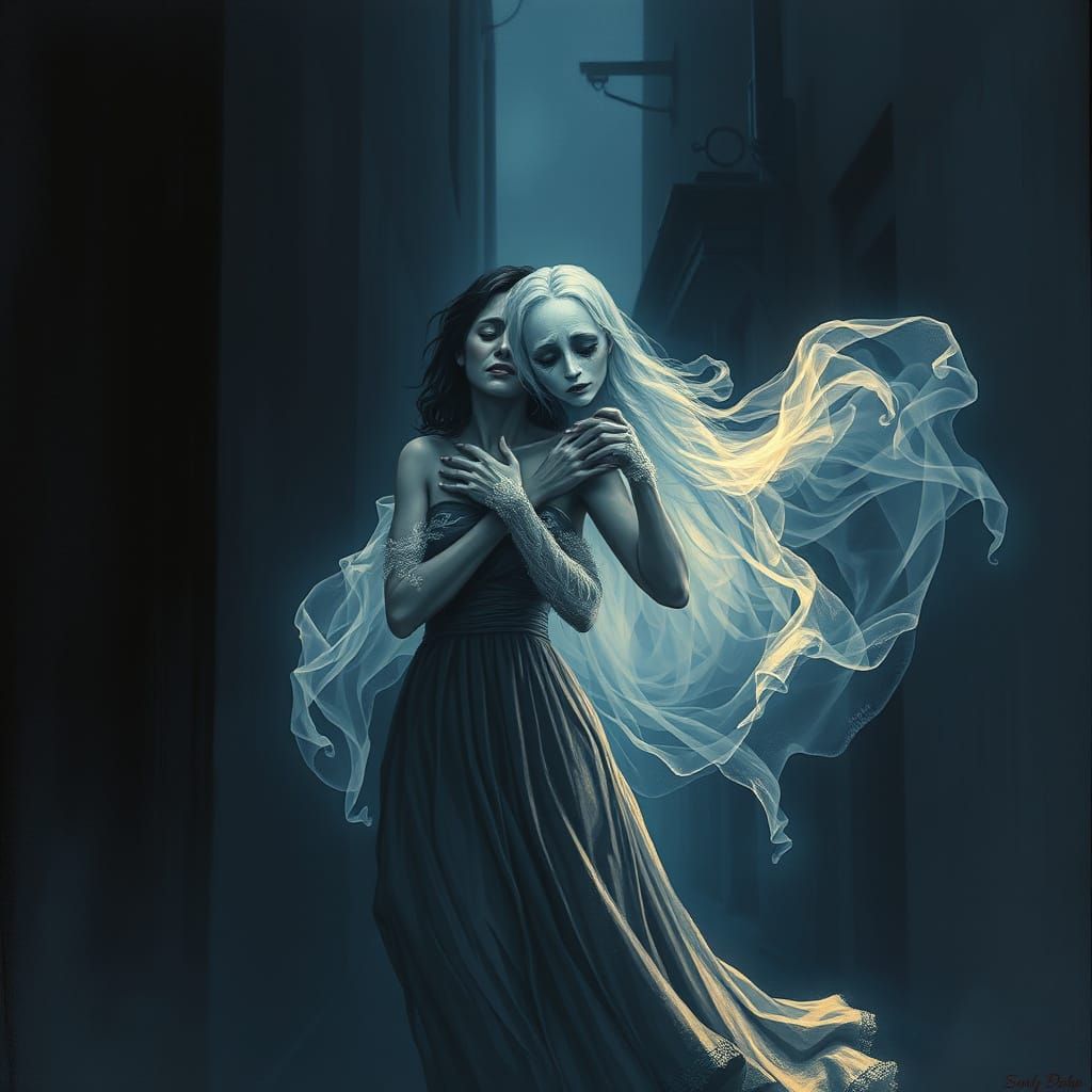 Ethereal Comfort in a Desolate Alleyway