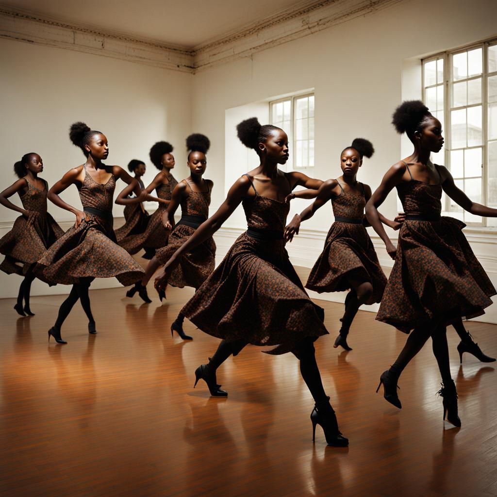 Dance Class in a Wangechi Mutu Style