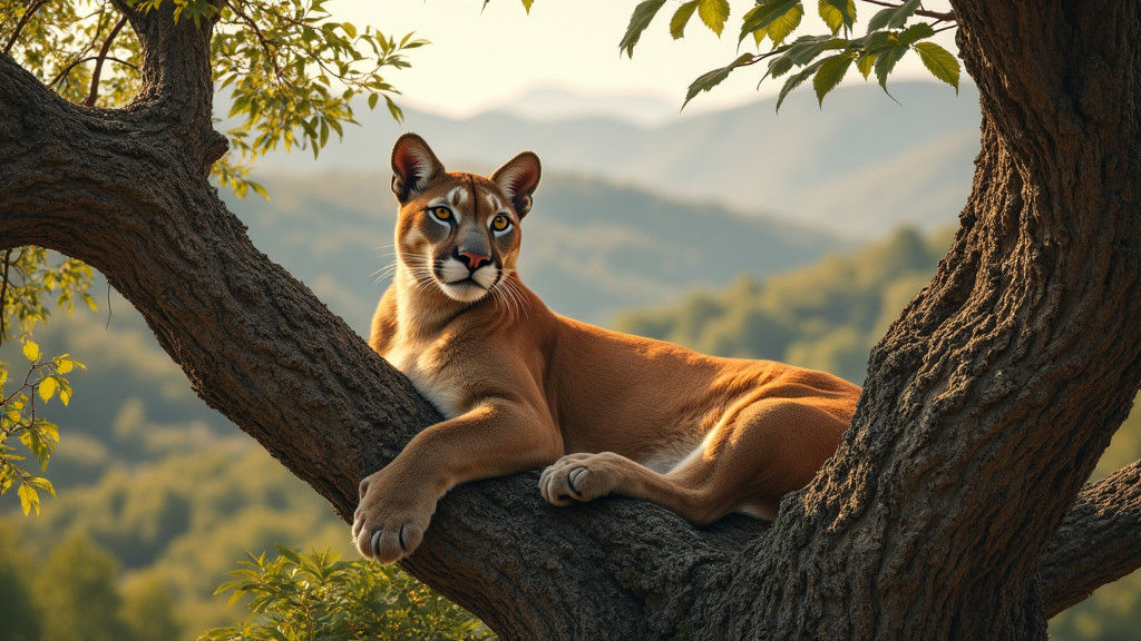 Mountain Lion Portrait in Natural Habitat