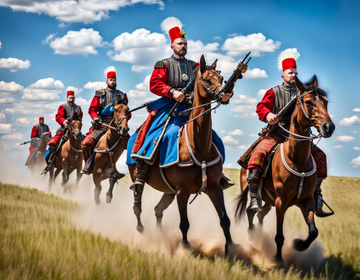 Cossacks with Lasers Ride Across the Steppe