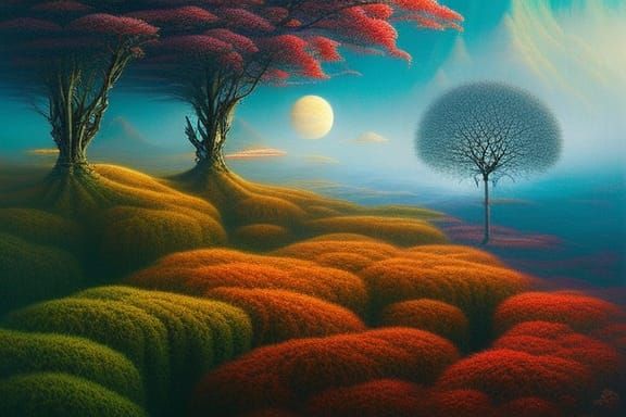 Mycelium Network Meets Forest in Surreal Style