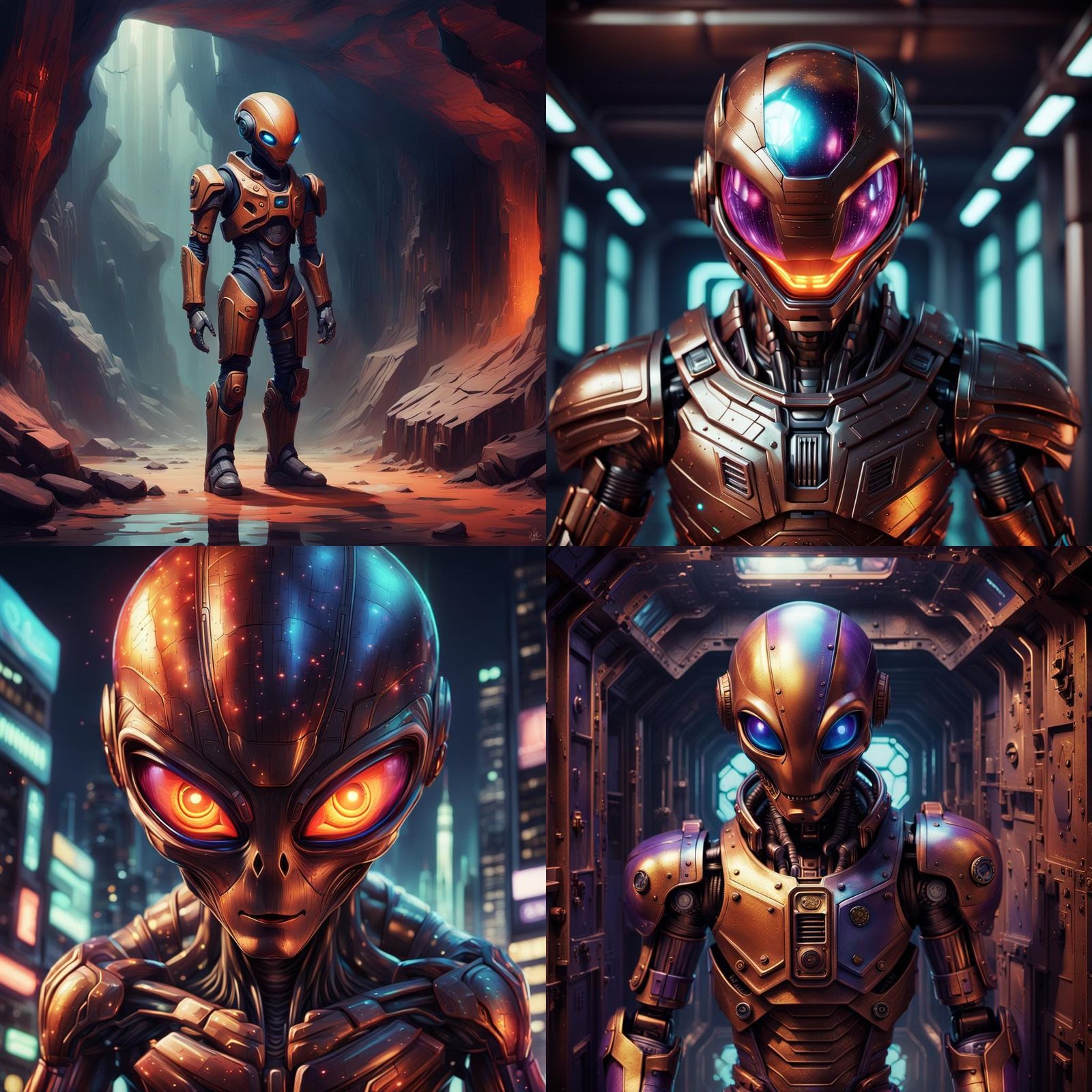 Detailed Alien in 3D Anime Art Style