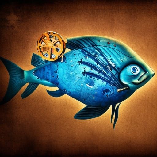 Steampunk FIsh REELING
