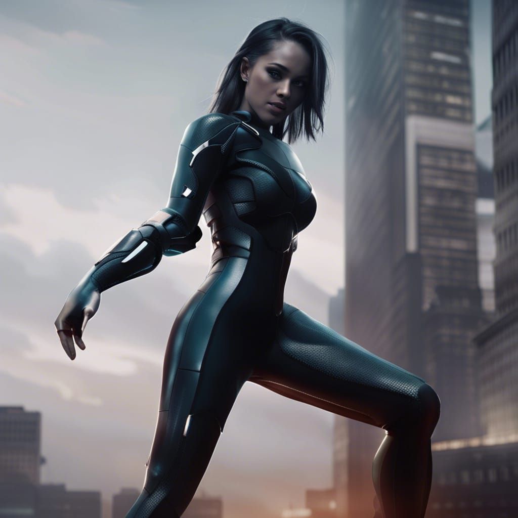 Woman's Cyberpunk Latex Symbiote Transformation