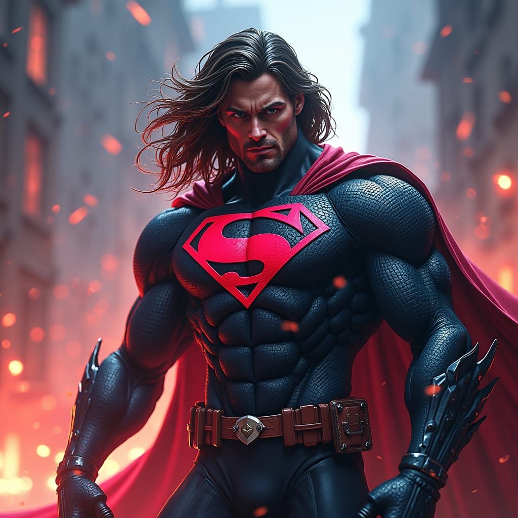 Dynamic Superhero Illustration in Comic Book Style