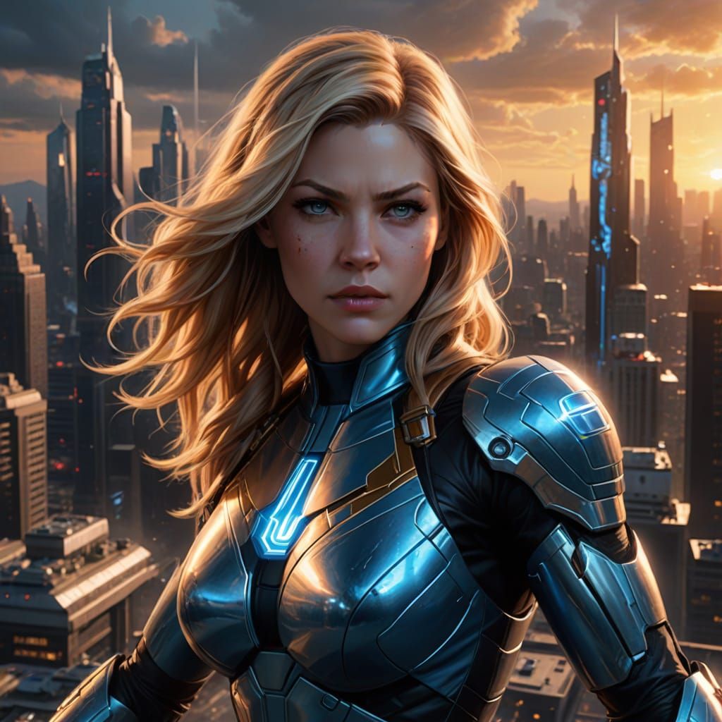 Sue Storm in Metallic Fantastic Four Suit