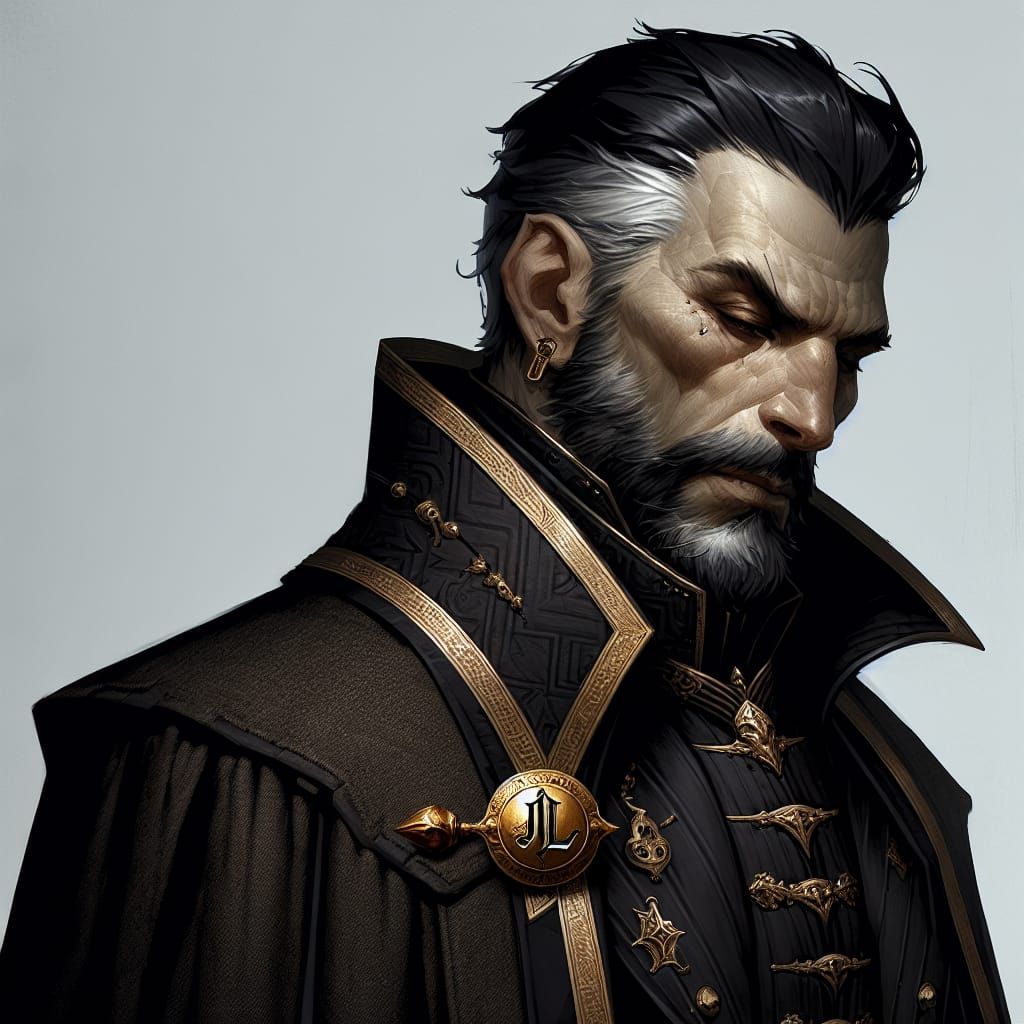 Fantasy Merchant Concept Art in Dark Style