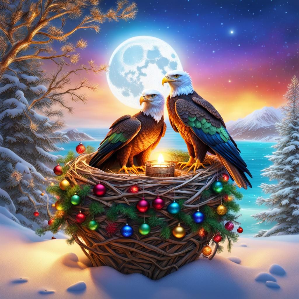 Rainbow Eagle Couple in Cozy Beachside Nest