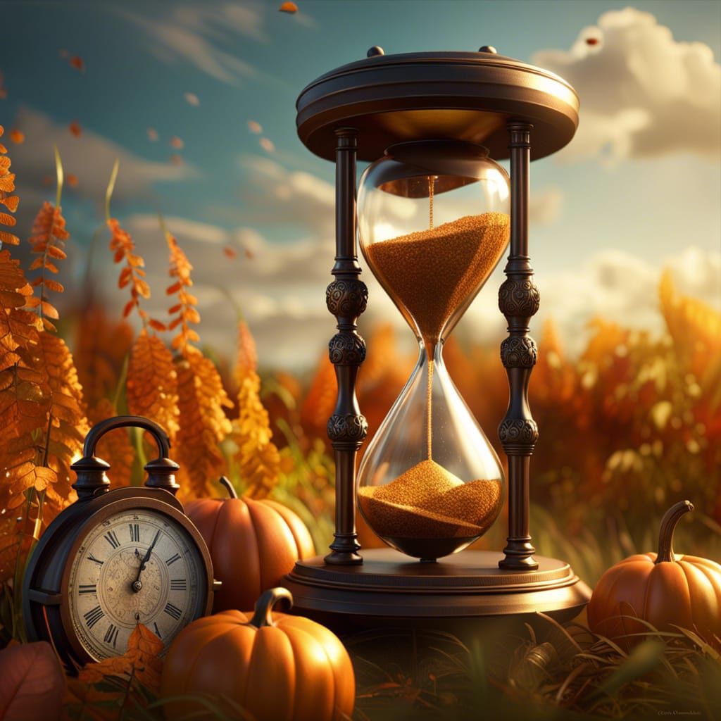 Hourglass Displaying Summer and Autumn Transition