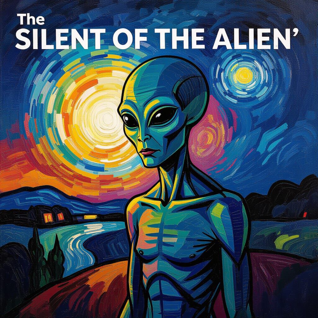 Alien Movie Poster in Neo-Impressionist Style