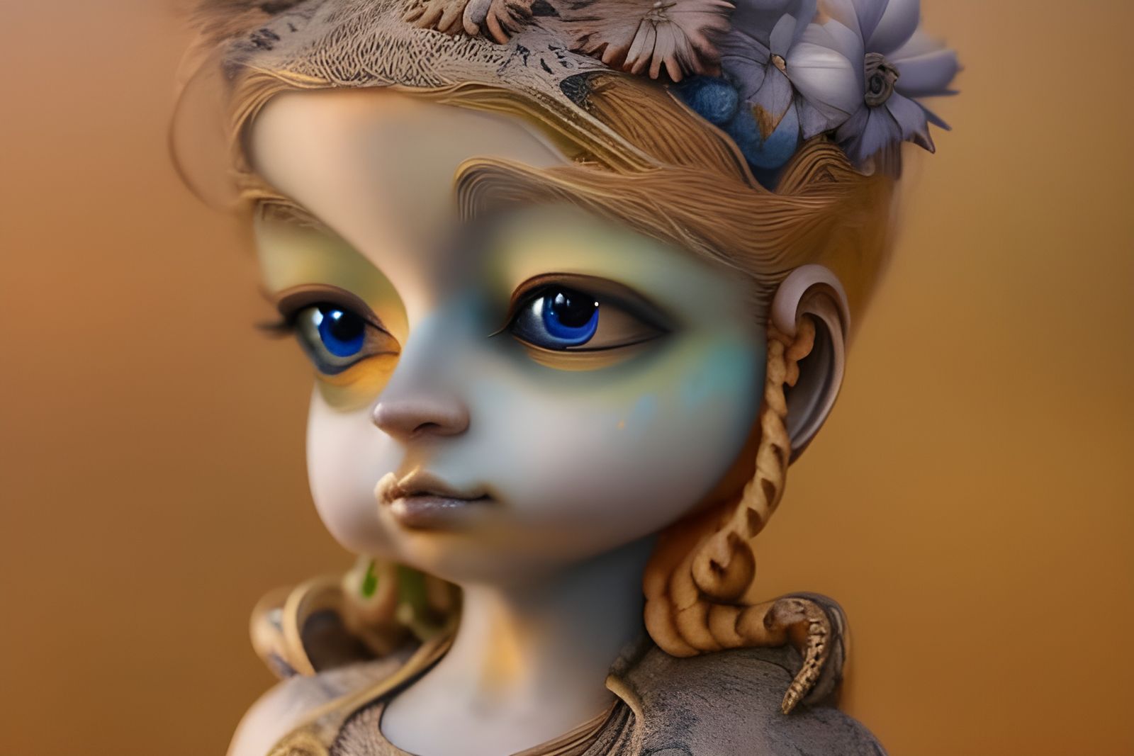 Enchanted Anthropomorphic Statues in Miniature Diorama