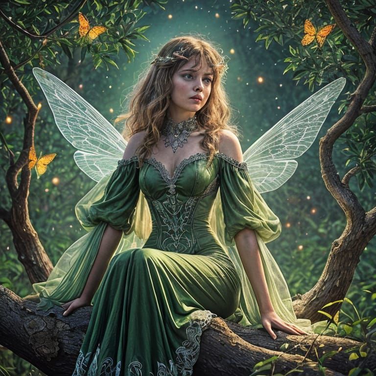 Enchanting Irish Fairy in 1970s Comic Book Style