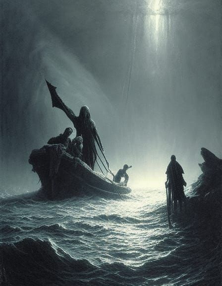 Charon, Ferryman of the Dead: Gothic Horror Illustration
