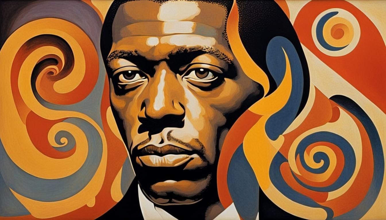 Psychedelic Art Nouveau Poster of John Coltrane