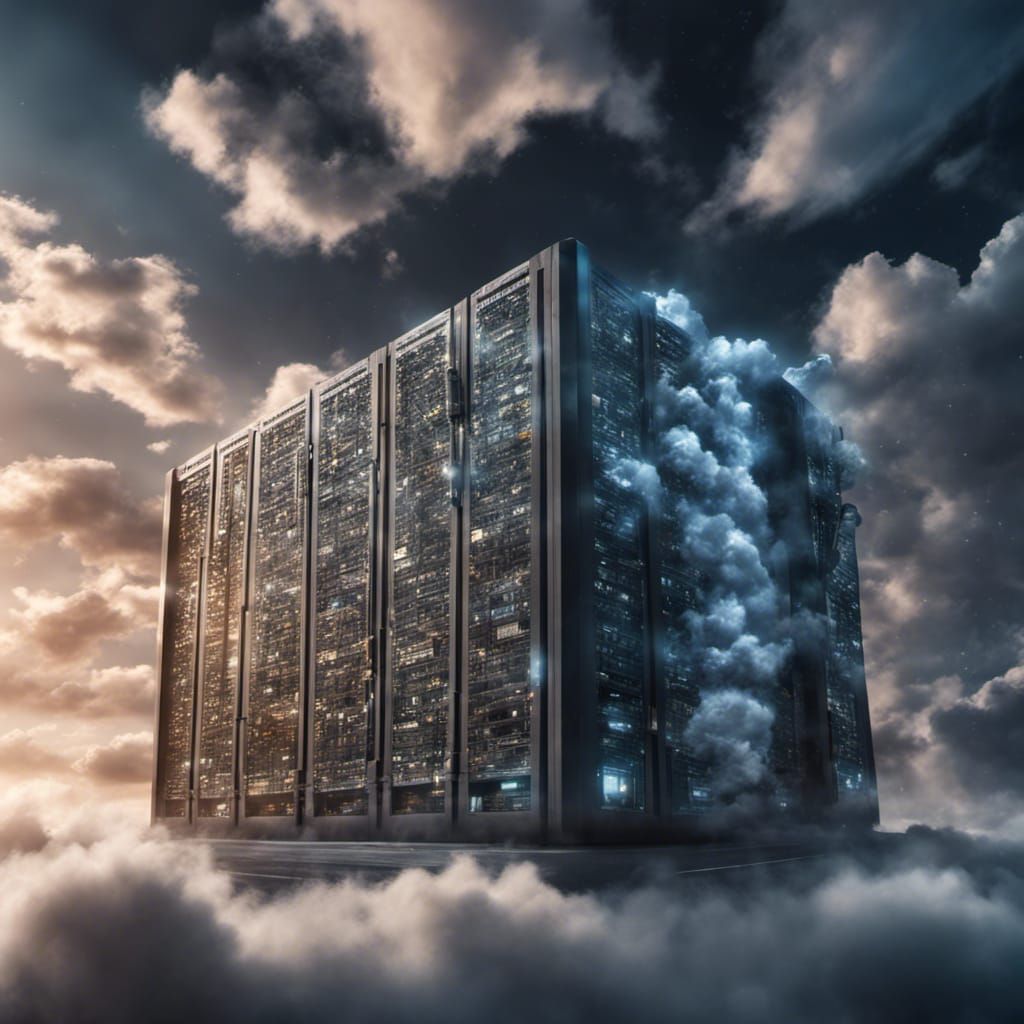 Hyperrealistic Futuristic Cloud Storage in High Definition