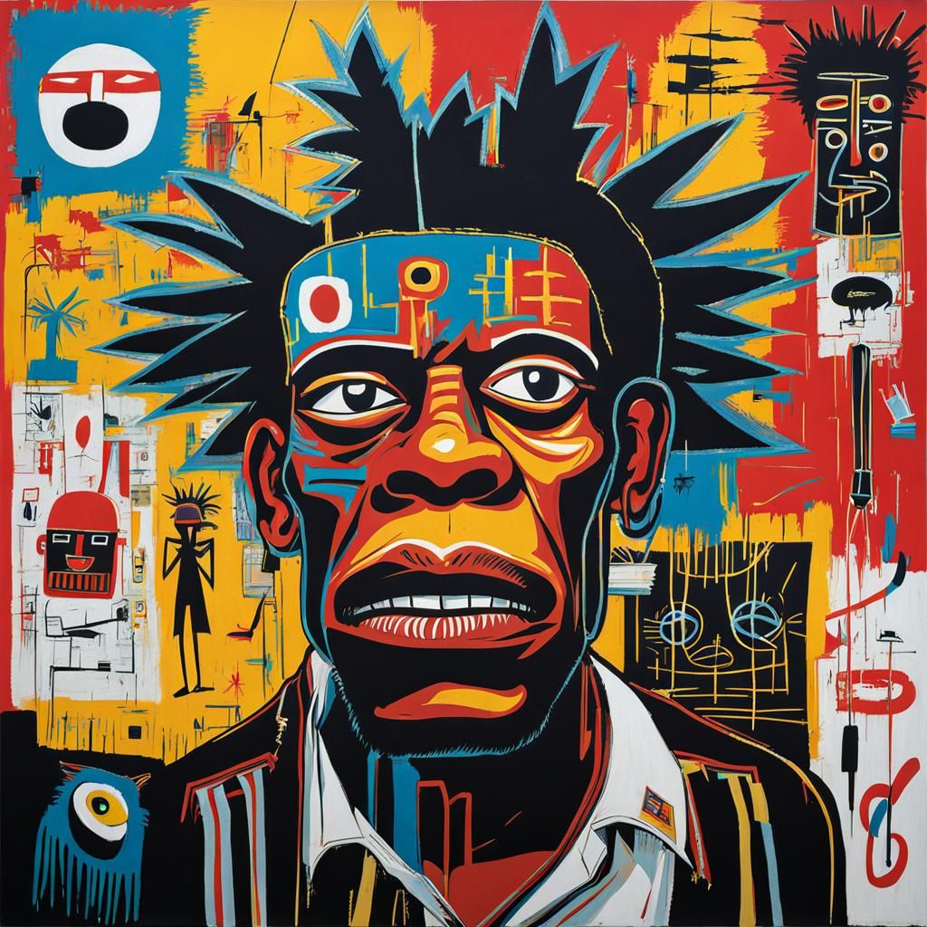 Neo-Expressionist Image in Raw, Vibrant Style