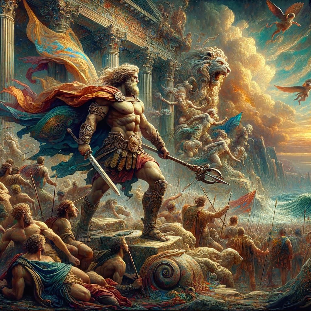 Dramatic Digital Painting of Hercules in his Prime