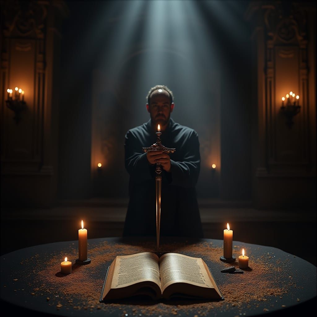 Thelemic Adept in Mystical Ritual