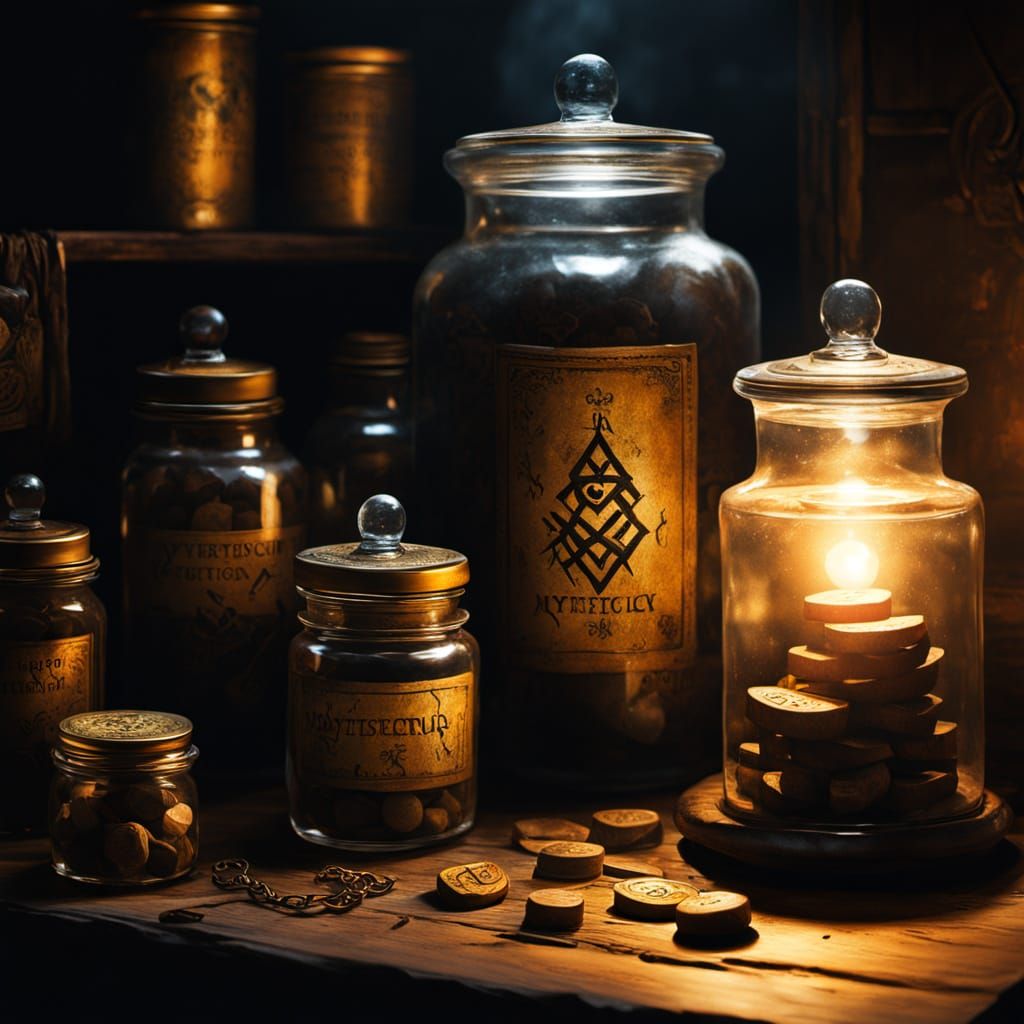 Ancient Apothecary's Secret Elixir in Oil Painting
