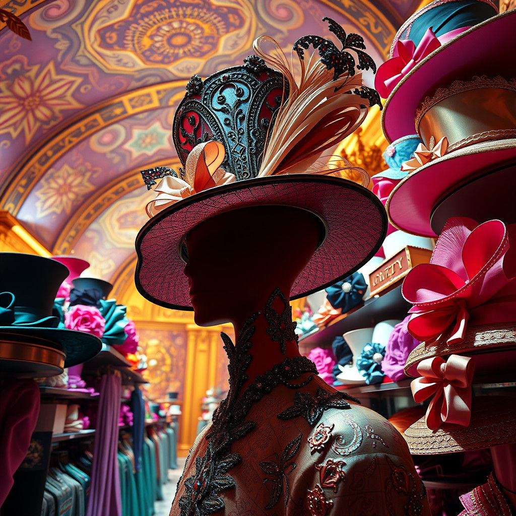 Majestic Hat Store with Ornate Trims in 8K