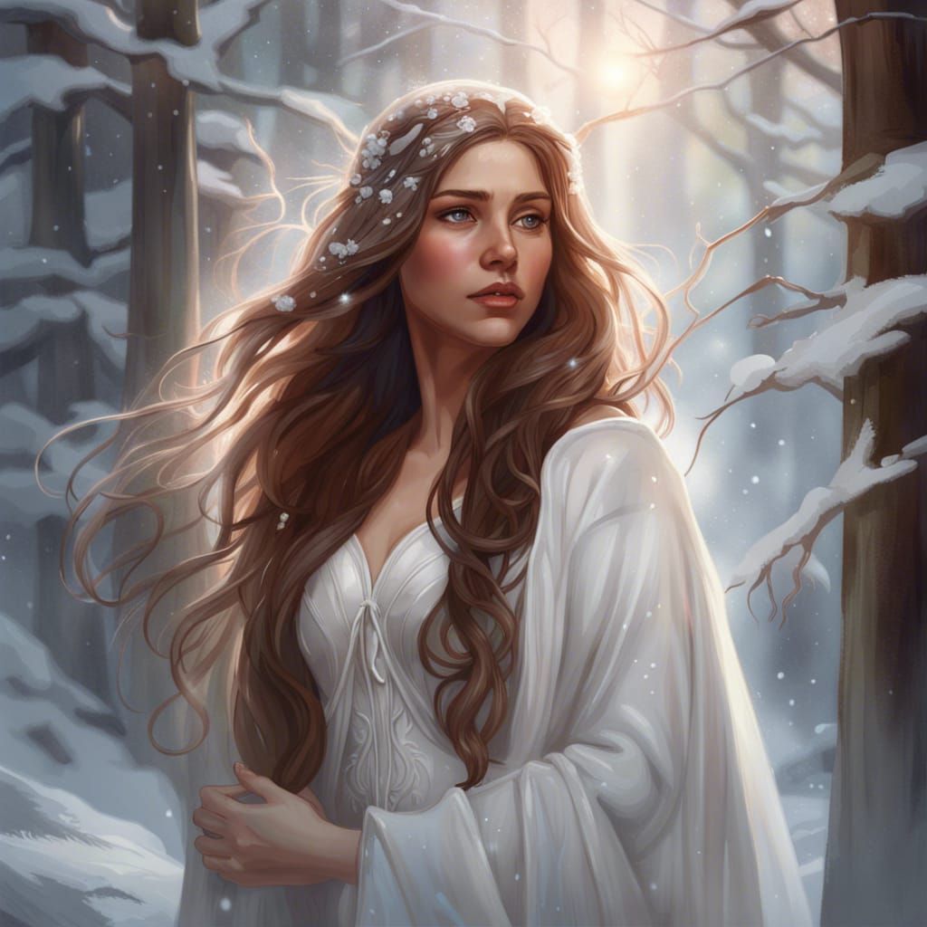 Winter Forest Portrait in Hyperdetailed Digital Art