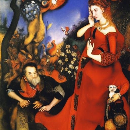 Surreal Emotional Scene in Baroque and Expressionist Styles