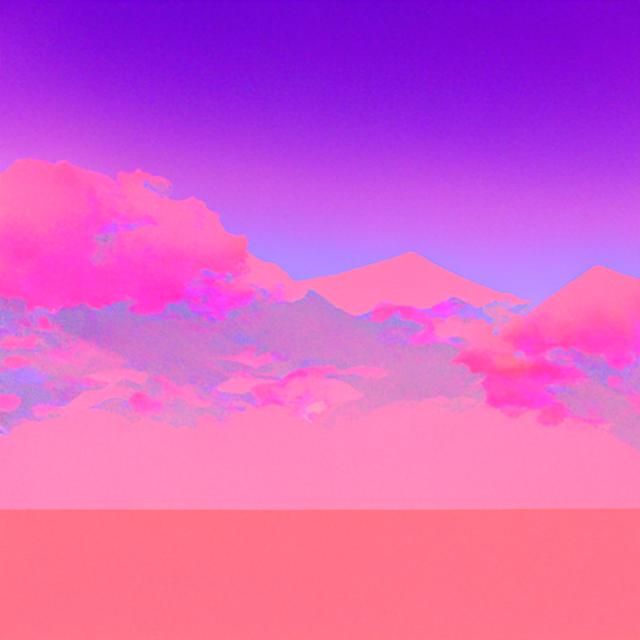 Dreamcore Galaxy Landscape with Retro Glitch Effect