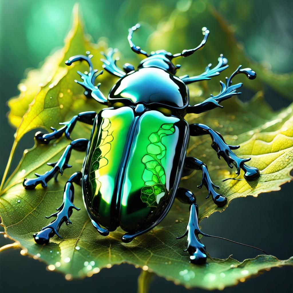 Abstract Leaf Beetle in Vrubel Style