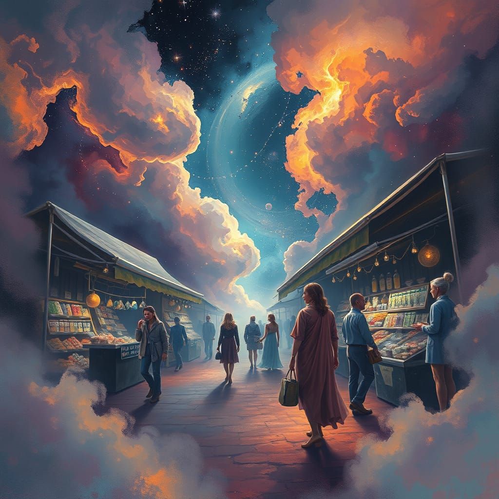 Nebula Market: A Zero-Gravity Celestial Dreamscape