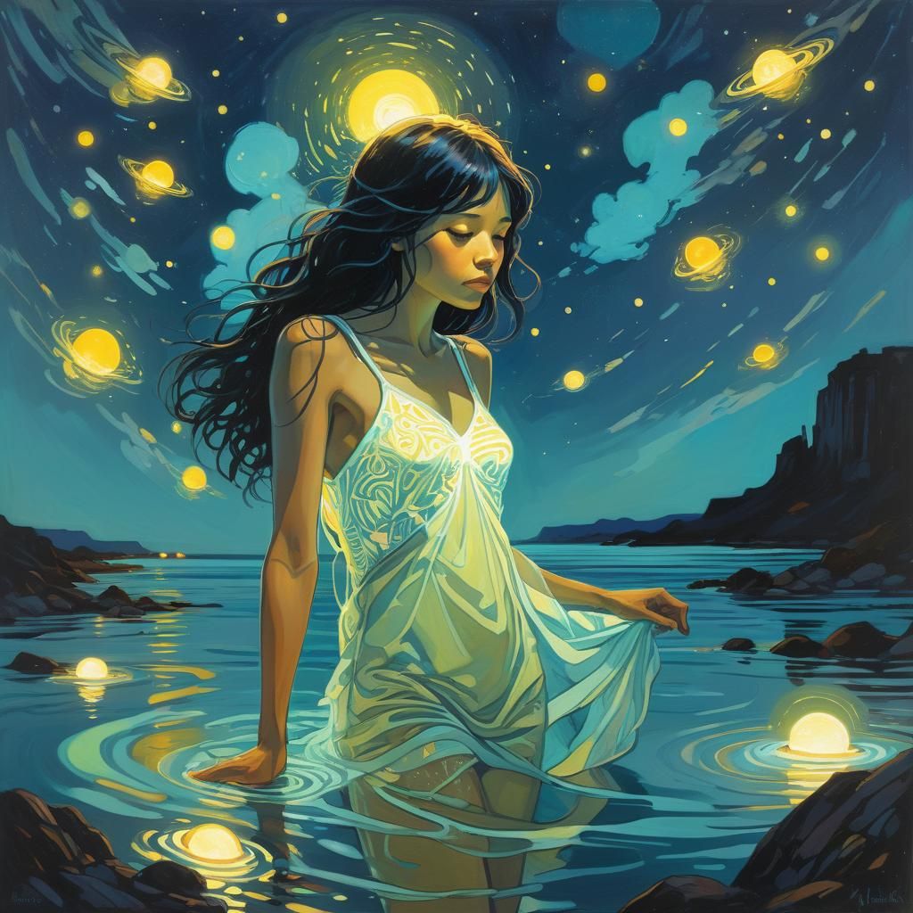 Bioluminescent Night Glow Digital Art