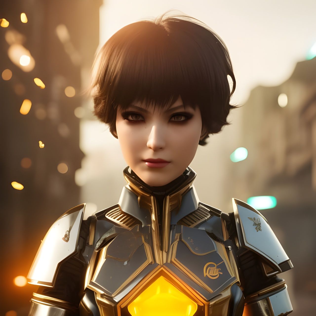 Anime Female Portrait in Cyberpunk Style