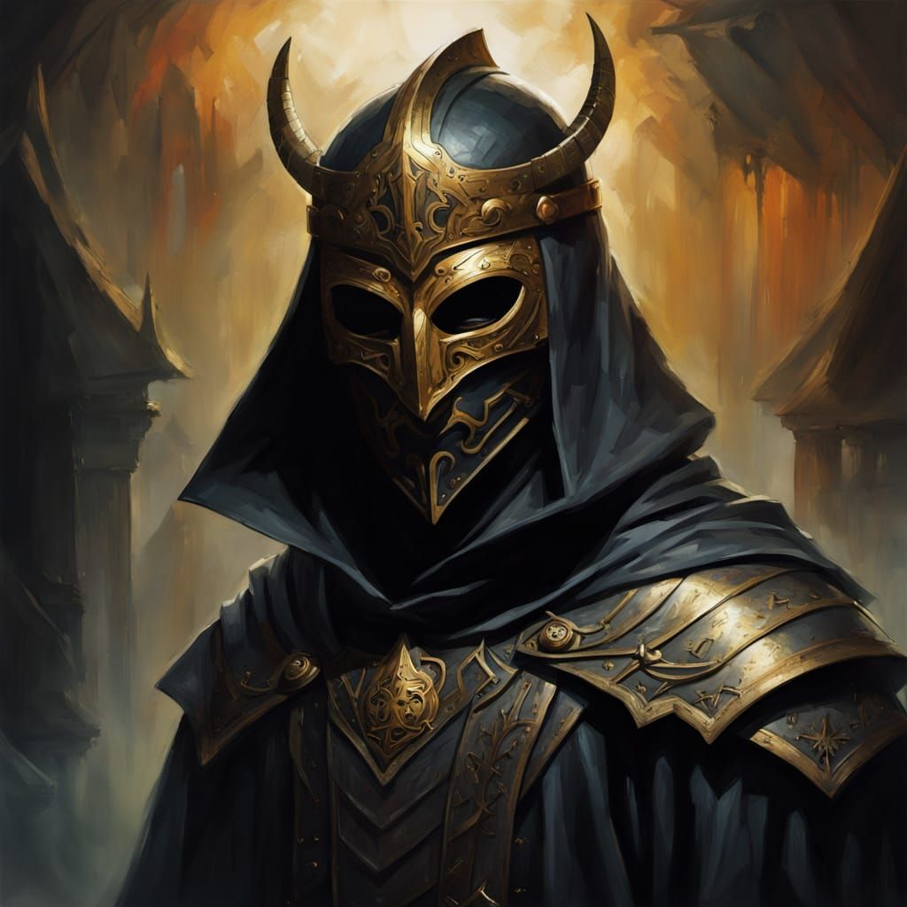 Charon's Cloak: A Dark Fantasy Oil Painting