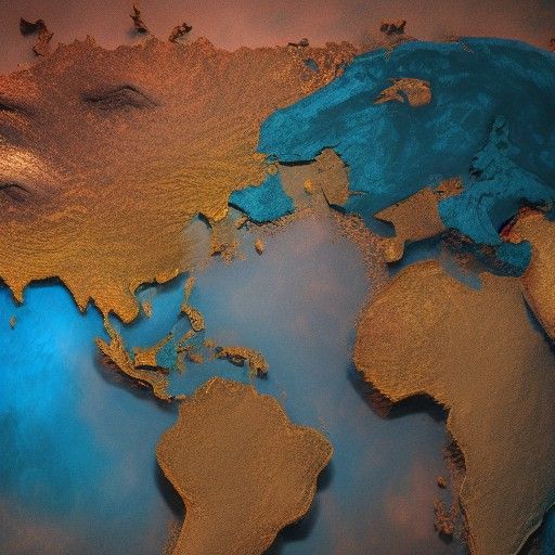 Detailed World Map in Fantasy Concept Art