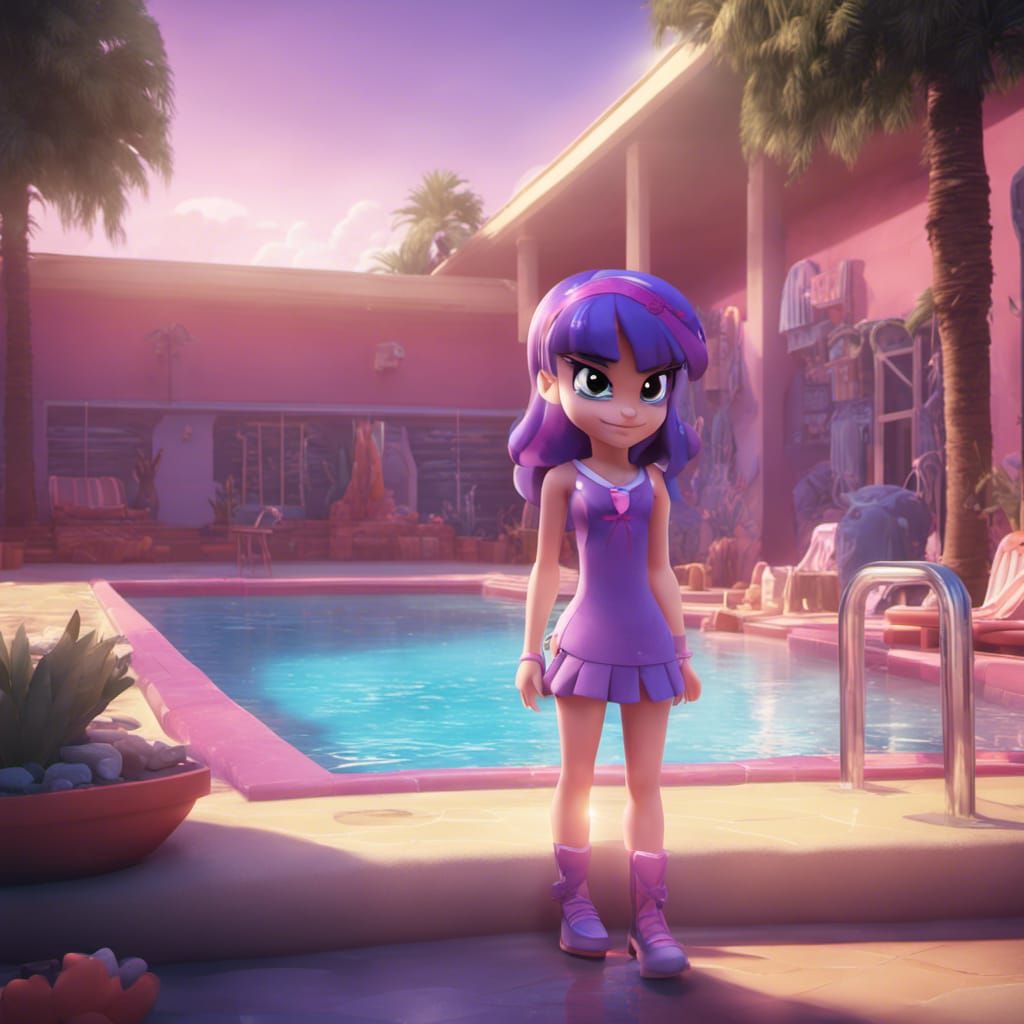 Twilight Sparkle at Arizona Pool, Digital Matte Painting