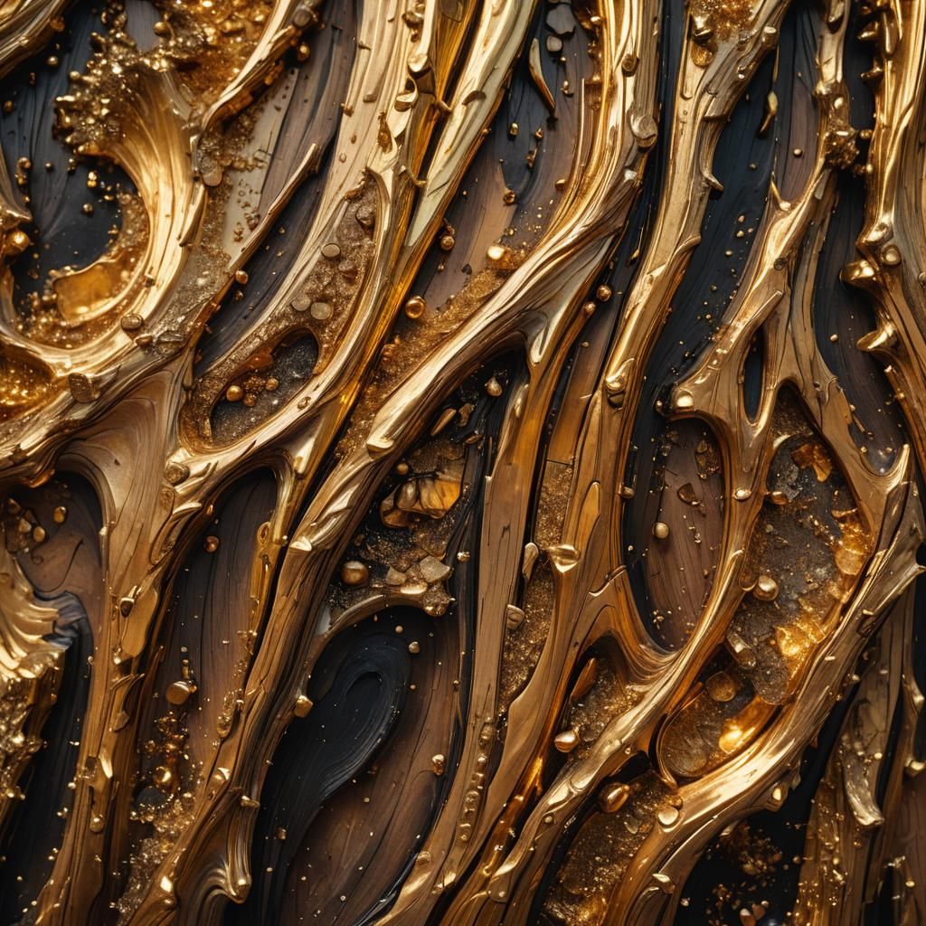 Glowing Gold Fusion in Magical Realism Style