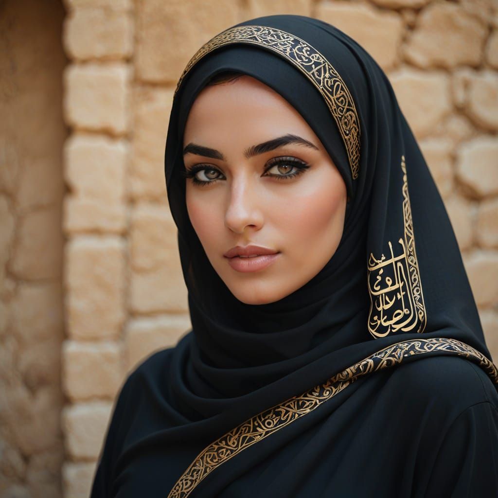 Portrait of a Young Middle Eastern Woman in Hijab