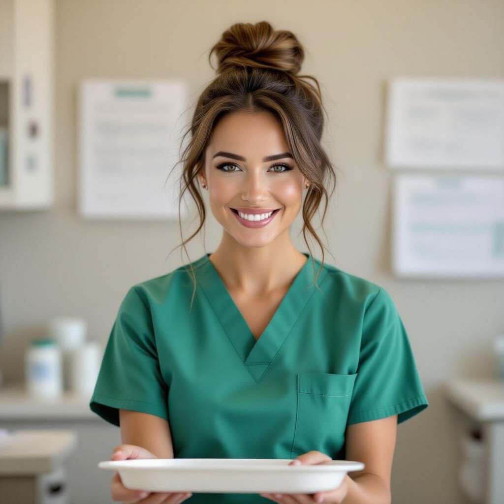 Woman in Clinic: Realistic Photography Portrait