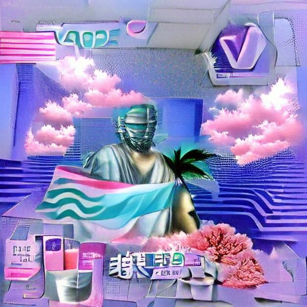 Vaporwave Aesthetic with Neon Graphics