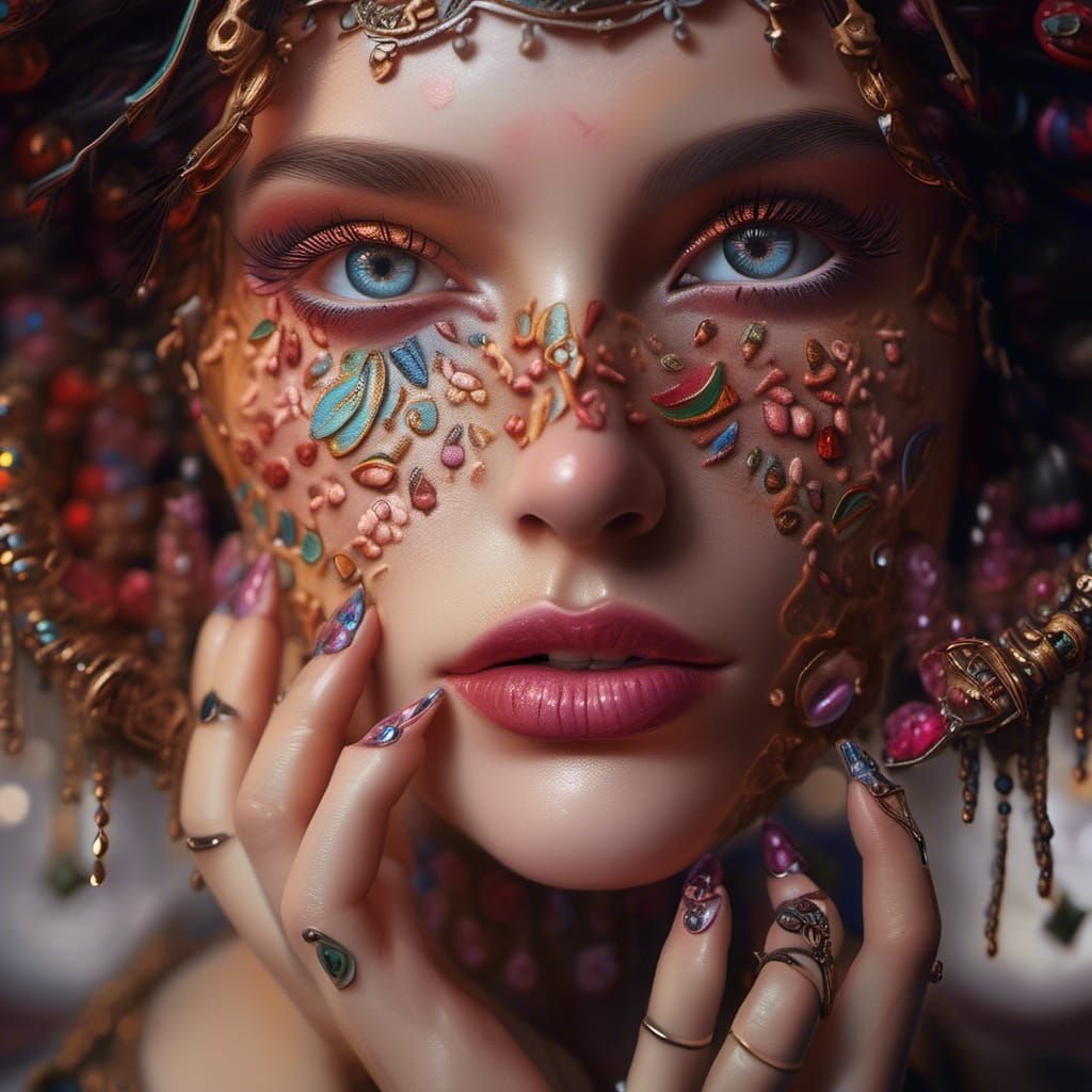 Hyperrealistic Self-Portrait of a Woman